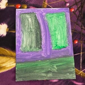 Abstract Green and Purple Canvas Art